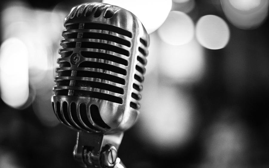 A vintage condenser microphone